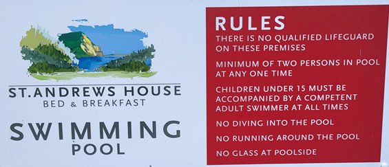 St Andrews Swimming Pool Rules